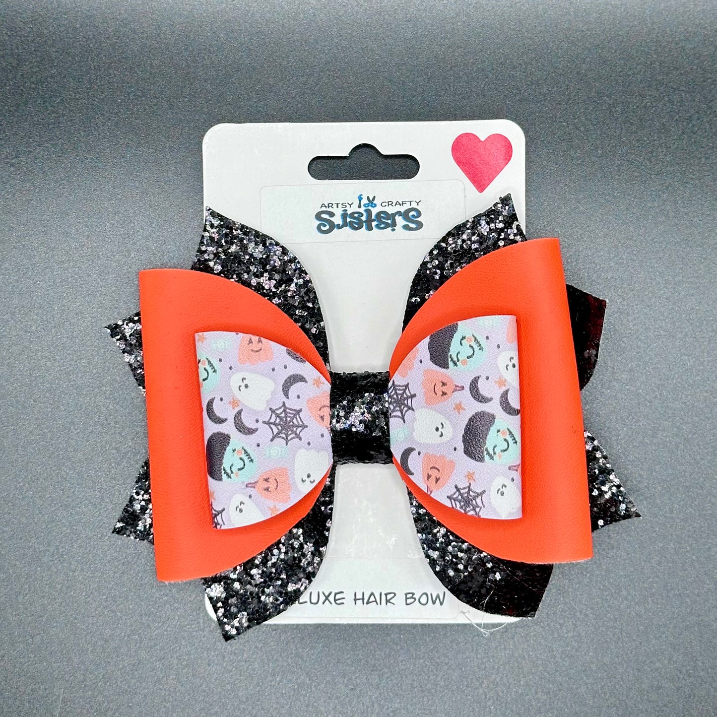 Faux Leather Bows - Spooky Patterns