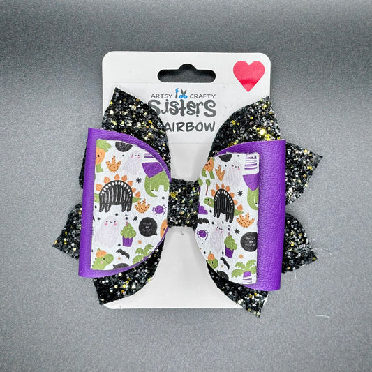 Faux Leather Bows - Spooky Patterns