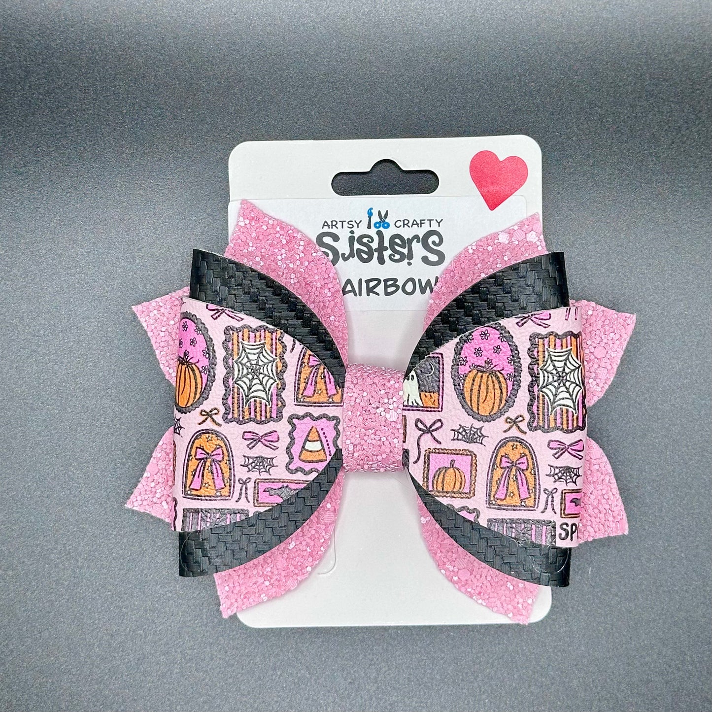 Faux Leather Bows - Spooky Patterns