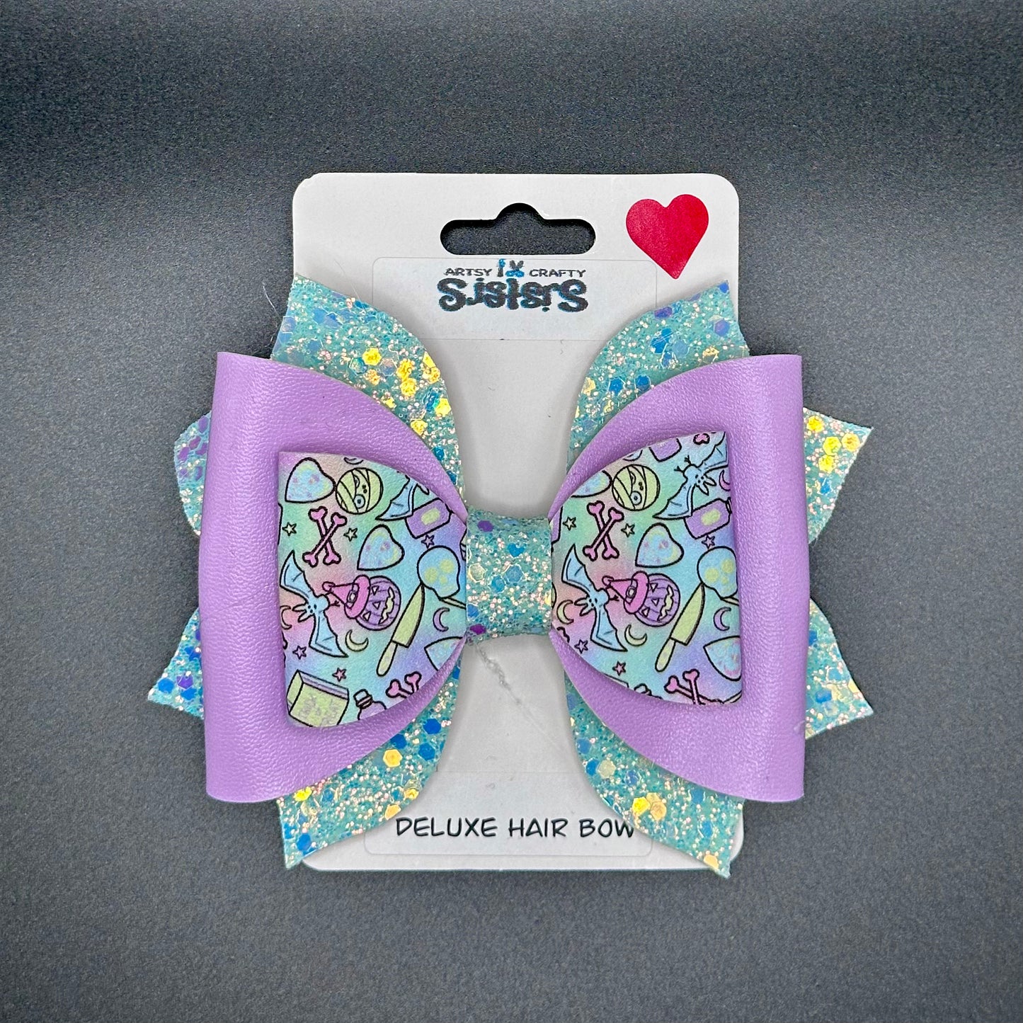 Faux Leather Bows - Spooky Patterns