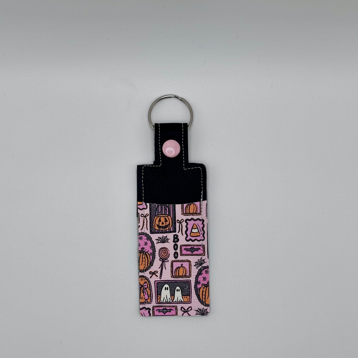 Lip Balm Holder Keychain - Two Tone Style - Spooky