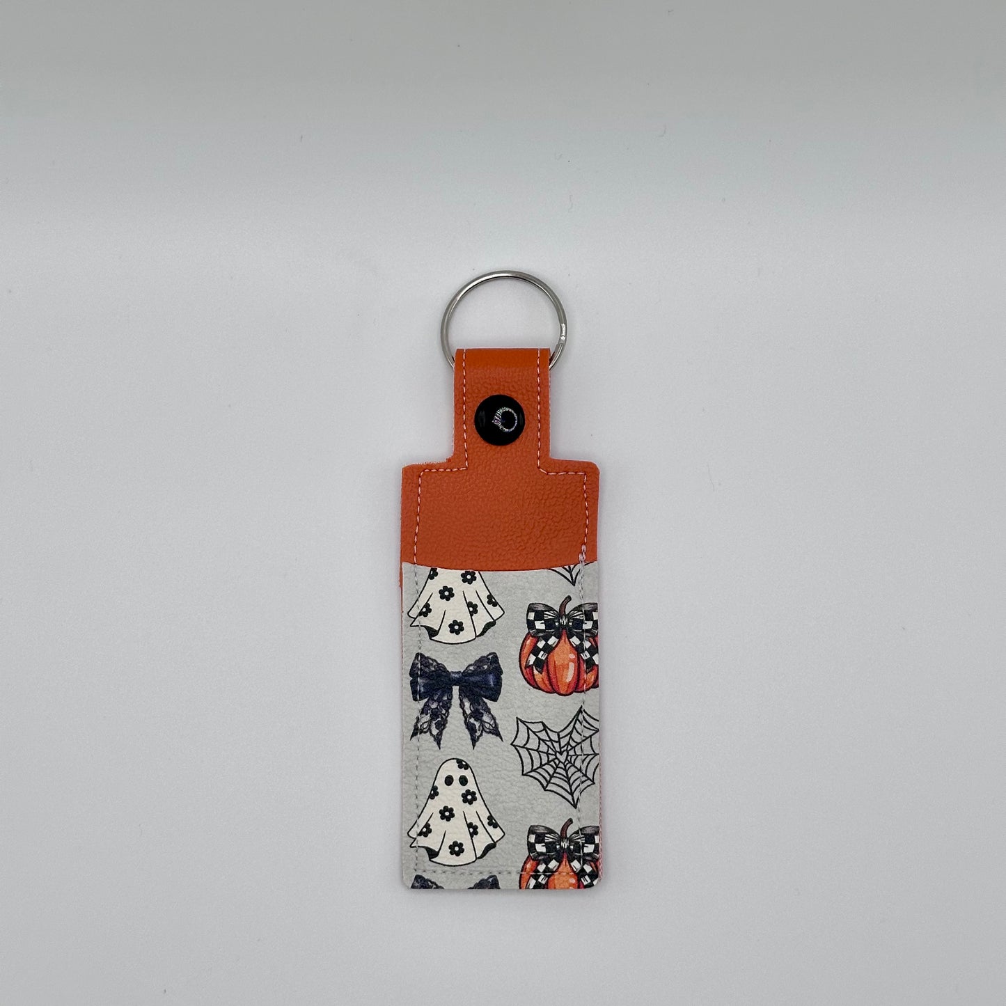 Lip Balm Holder Keychain - Two Tone Style - Spooky