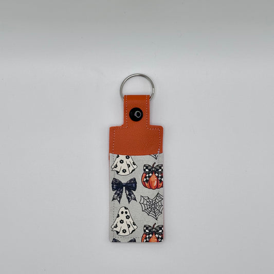 Lip Balm Holder Keychain - Two Tone Style - Spooky