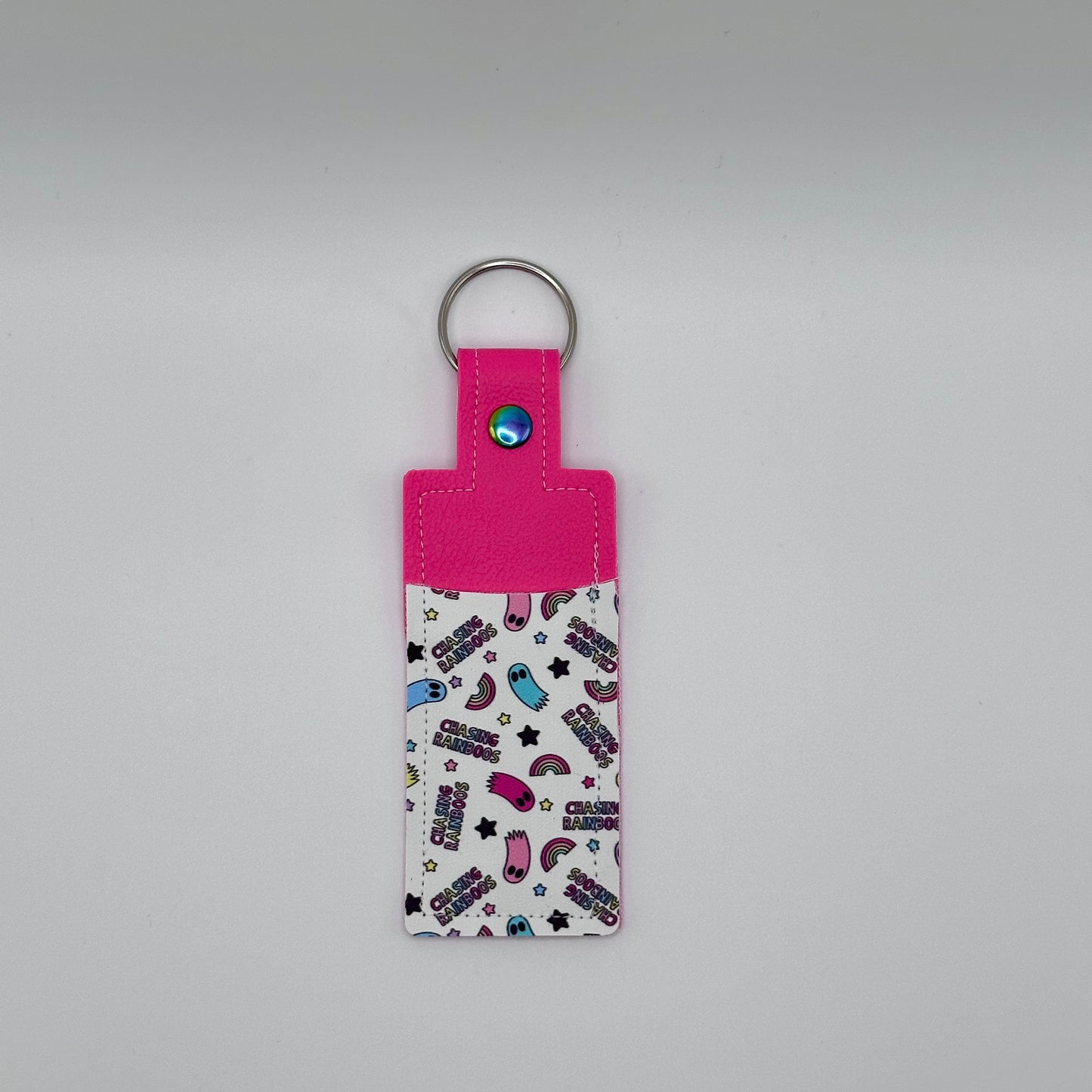 Lip Balm Holder Keychain - Two Tone Style - Spooky